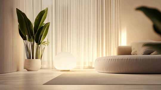 温馨舒适现代极简家居生活场景