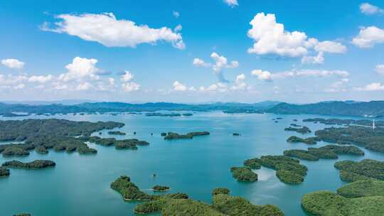 江西庐山西海柘林湖风景区航拍延时