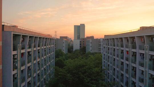 杭州下沙大学城校园宿舍航拍5视频素材模板下载