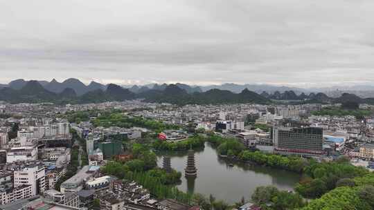 桂林漓江象鼻山航拍