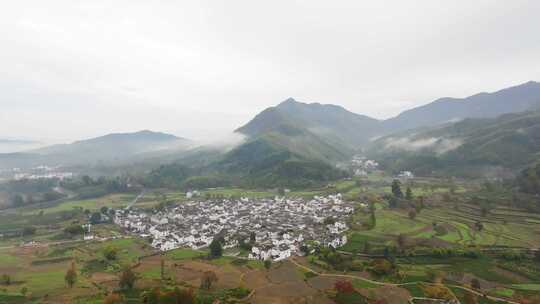 安徽黟县卢村初秋景色