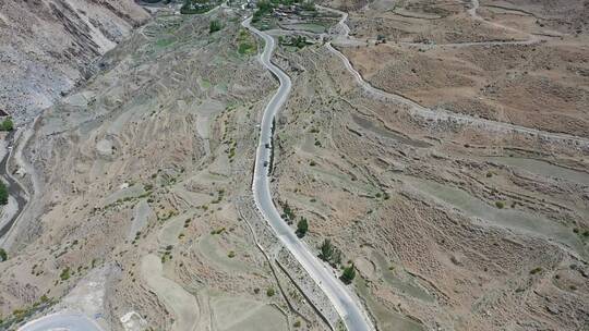 西藏盘山公路 风景 航拍山脉 西藏公路 风景