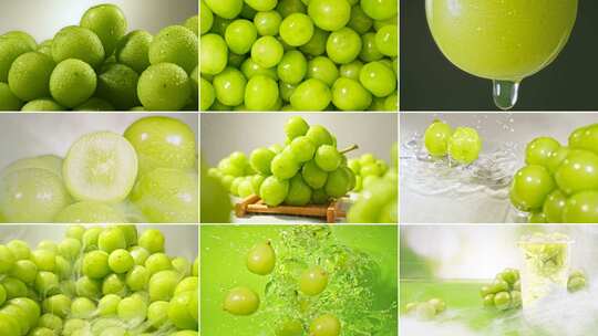 多肉葡萄绿葡萄青提阳光玫瑰广告创意饮品高清在线视频素材下载