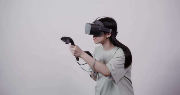 女孩， Vr，Vr眼镜，玩