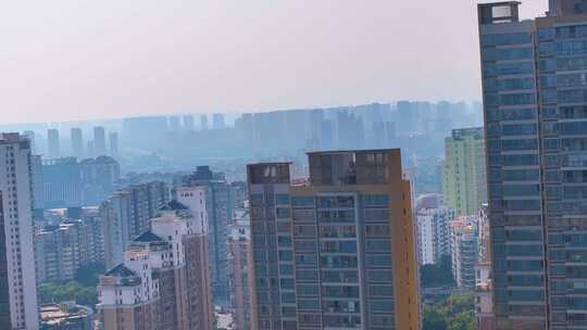 江西南昌红谷滩区高楼大厦赣江江景城市风景视频素材模板下载