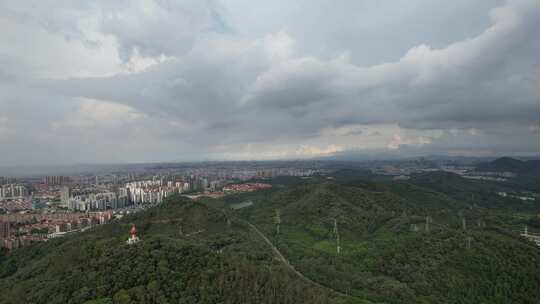 城市山地航拍