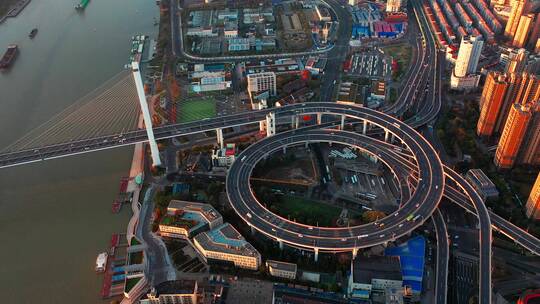 4K航拍 上海南浦大桥视频素材模板下载
