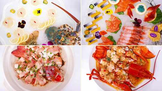 日料 海鲜 拼盘 美食 食物视频素材模板下载