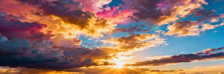 七彩祥云彩云天空美景合集