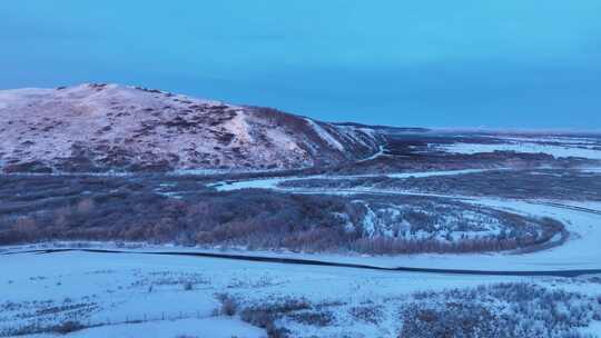 内蒙古扎敦河湿地雪景