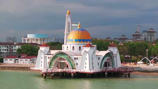 马六甲海峡清真寺航拍