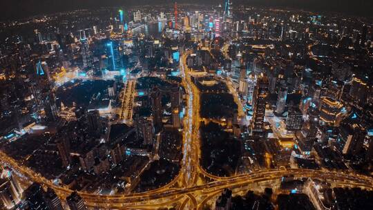 上海浦西夜景航拍合集