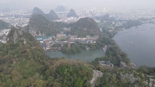 航拍广西桂林城市宣传片旅游城市视频素材模板下载