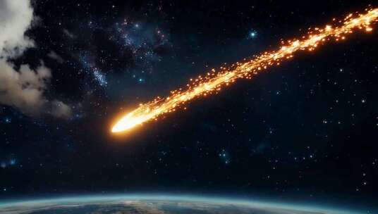 太空中流星划过