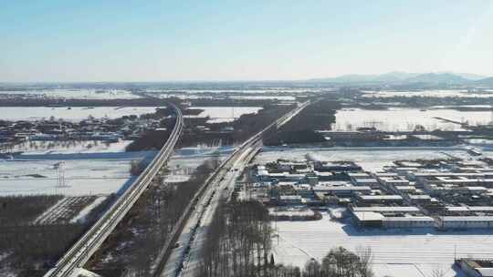 航拍雪景 唯美冬日空镜 立冬 冬至节气