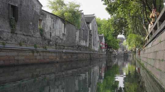 苏州/西塘旅游江南古镇/ 游船阳光风景