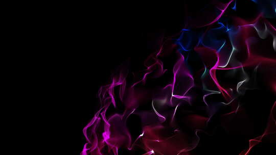 紫色分形波设计：带有发光颗粒和动态线条的视频素材模板下载