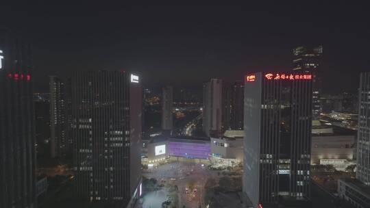 无锡金融街夜景航拍