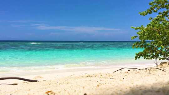 马尔代夫白色沙滩与大海4K风光