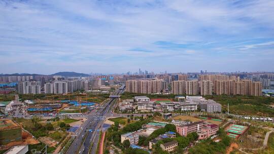 长沙岳麓区洋湖湿地潭州大道城市航拍