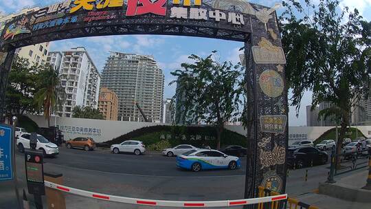 海南三亚行车街景视频素材模板下载