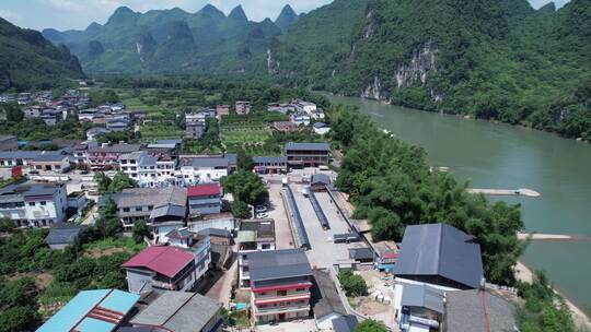 桂林杨堤漓江风景区航拍