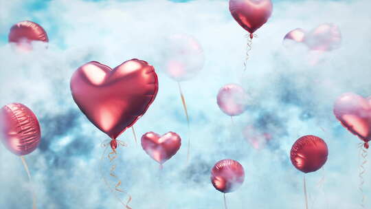 爱情情人节气球背景