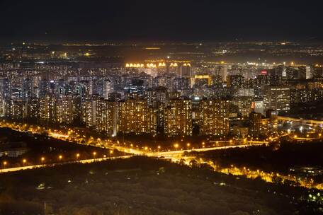 北京城市万家灯火车水马龙