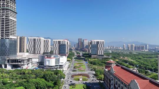 航拍福建厦门诚毅广场