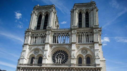 巴黎圣母院延时视频素材模板下载
