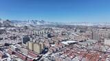 雪后城市  航拍丰宁雪景 雪后城市高清在线视频素材下载