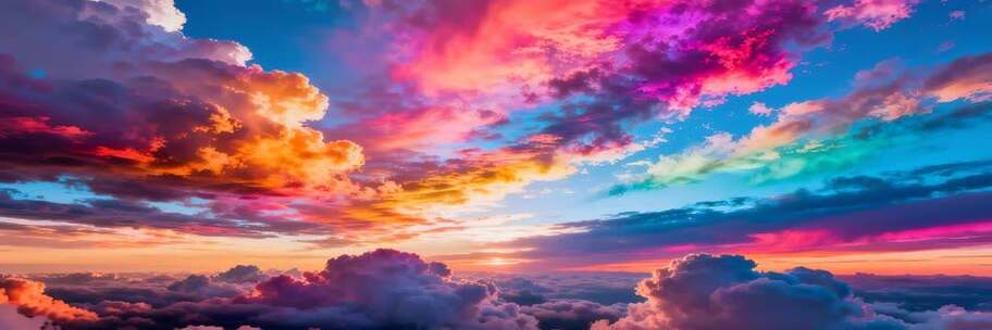 宽屏七彩祥云彩云天空美景合集