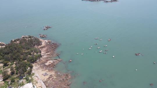 航拍 海上 大海 岛屿 礁石 湄洲岛