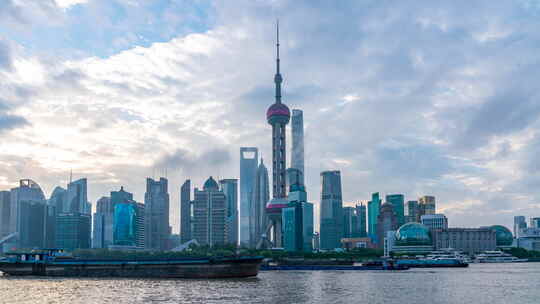 上海外滩陆家嘴CBD城市风光延时