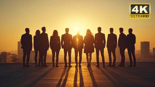 外国企业高管背影剪影商务精英团队会议演讲