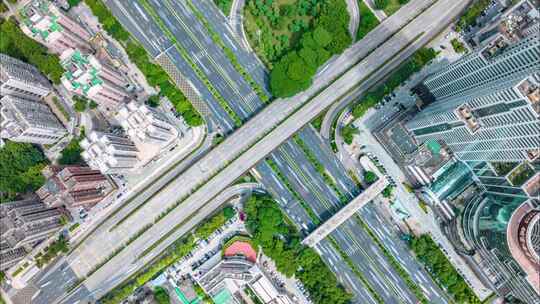 深圳_深南大道_道路交通_航拍延时003