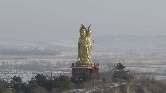 牡丹江海林市报恩寺金佛航拍