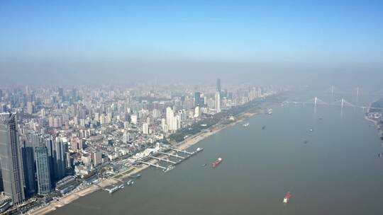 武汉江岸区大景片段4推近俯拍