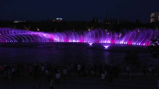 城市航拍克拉玛依夜景