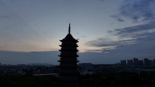 苏州古城报恩寺北寺塔景区（航拍运镜）