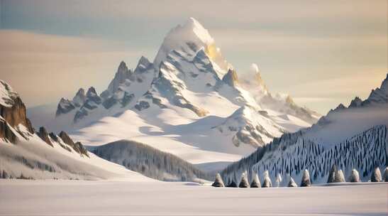 AIGC素材 雪山山峰自然风景