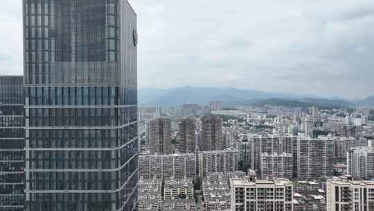 福建省龙岩市新罗区龙岩大道城市大景航拍