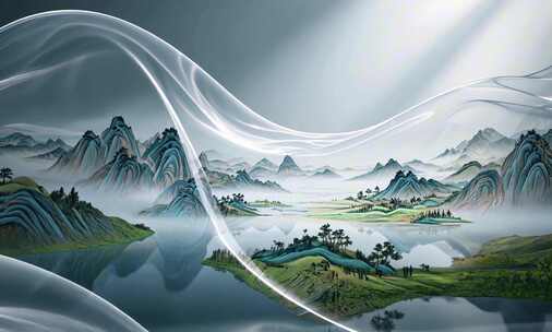 国风山水动态背景素材