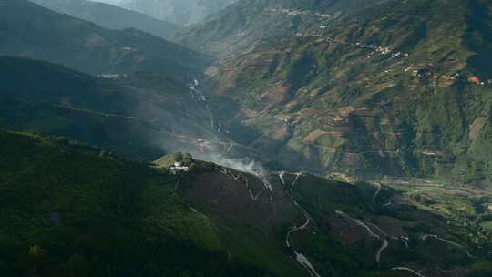 乡村振兴新农村建设村村通云南屏边山区道路视频素材模板下载