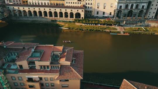 意大利佛罗伦萨阿诺河航拍视频素材模板下载