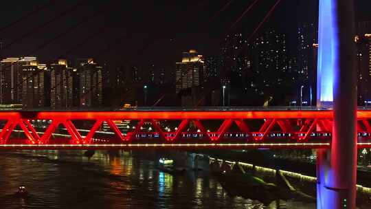 重庆东水门长江大桥夜景视频素材视频素材模板下载