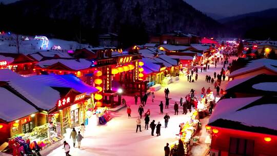 4K航拍中国雪乡