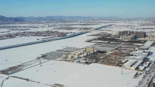 航拍雪景 唯美冬日空镜 立冬 冬至节气