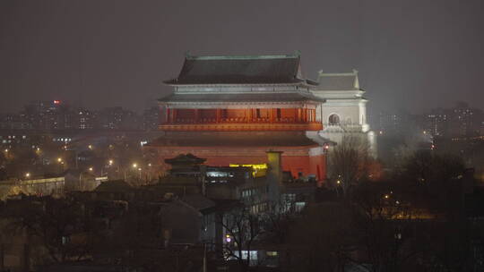 鼓楼夜景 北京鼓楼夜景