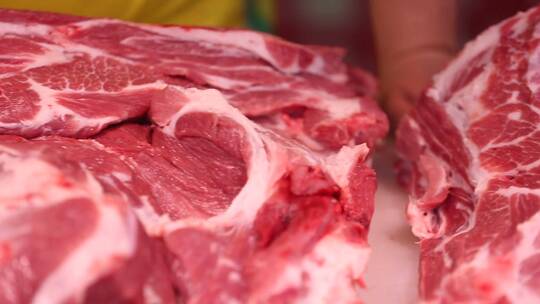 【镜头合集】肉类市场卖猪肉